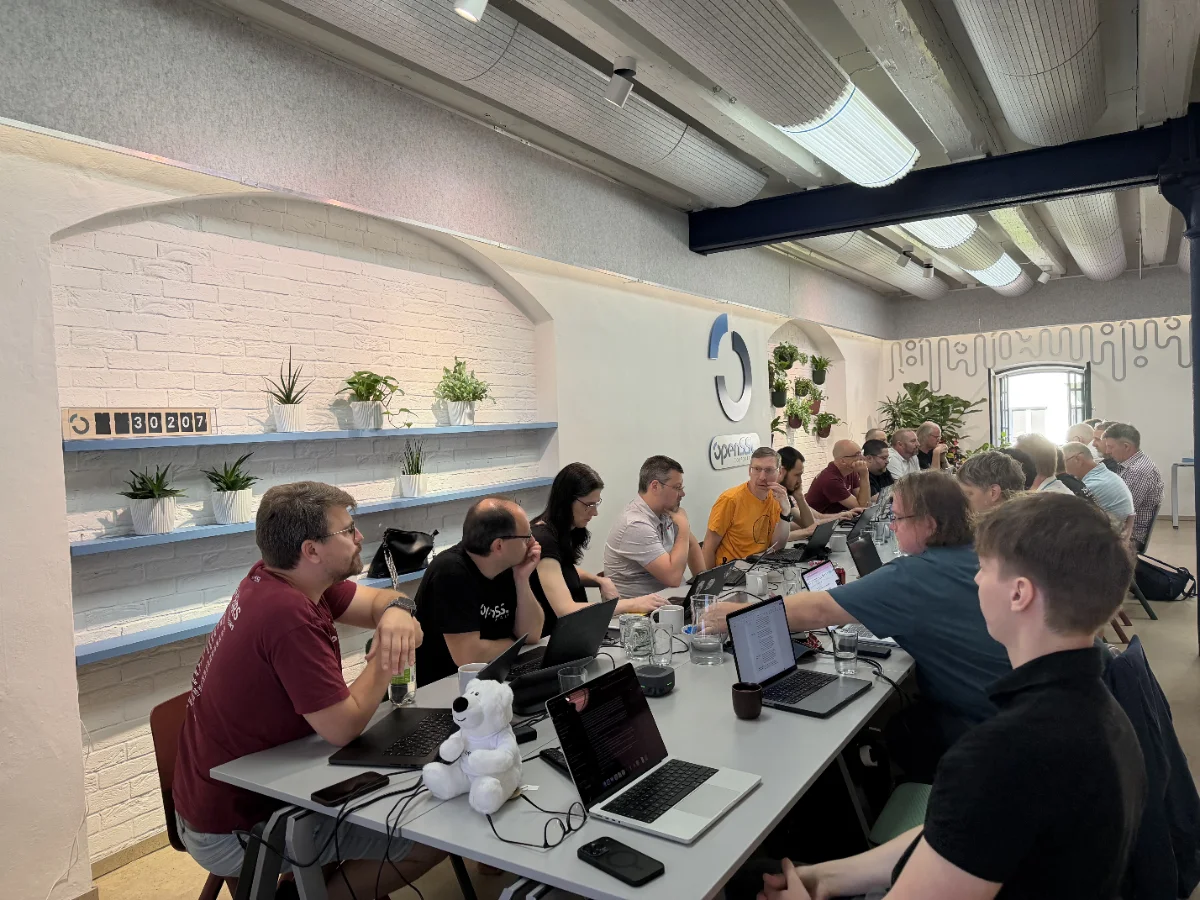 OpenSSL maintainers working together around one table in Brno