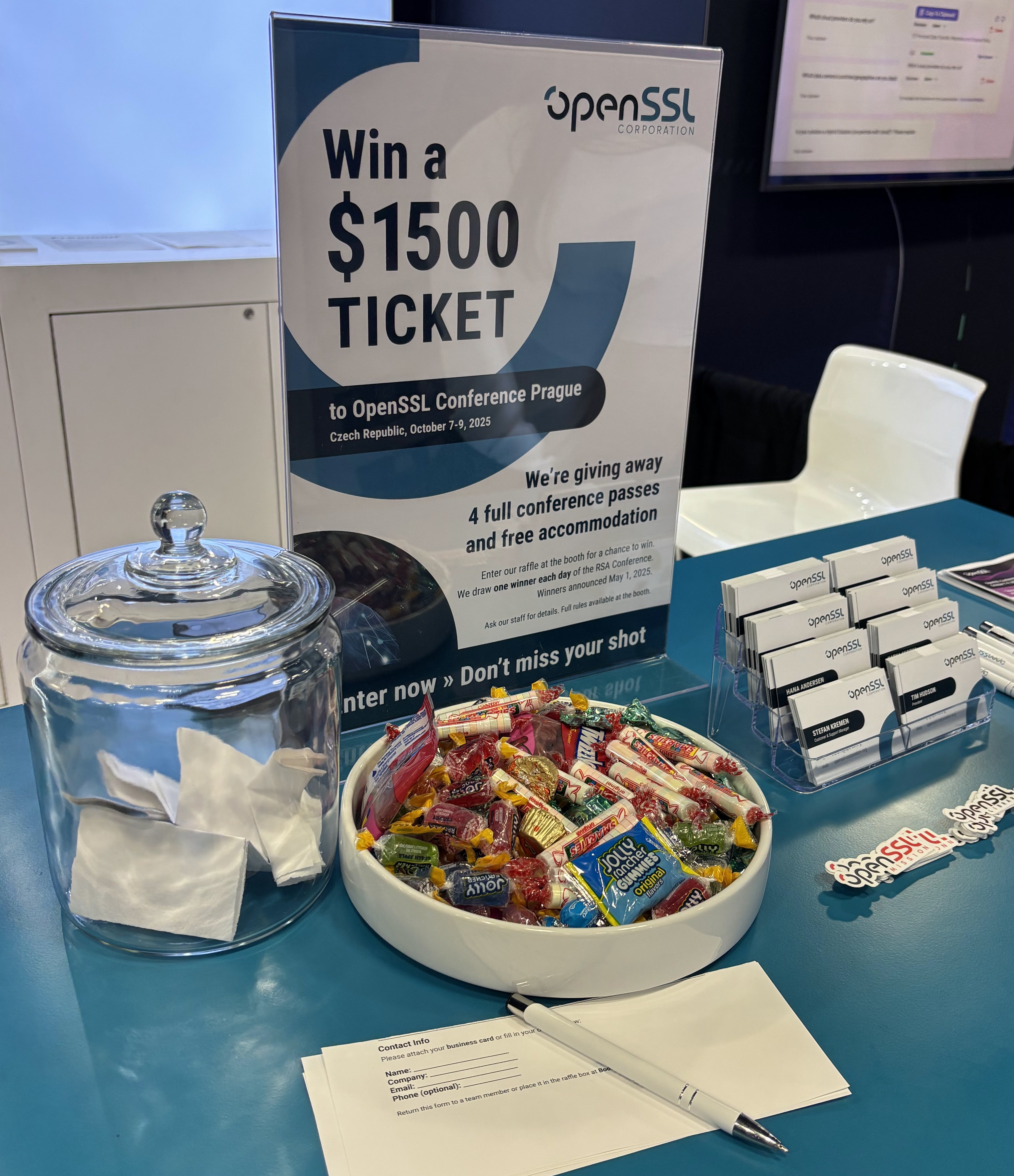 OpenSSL Corporation booth raffle information