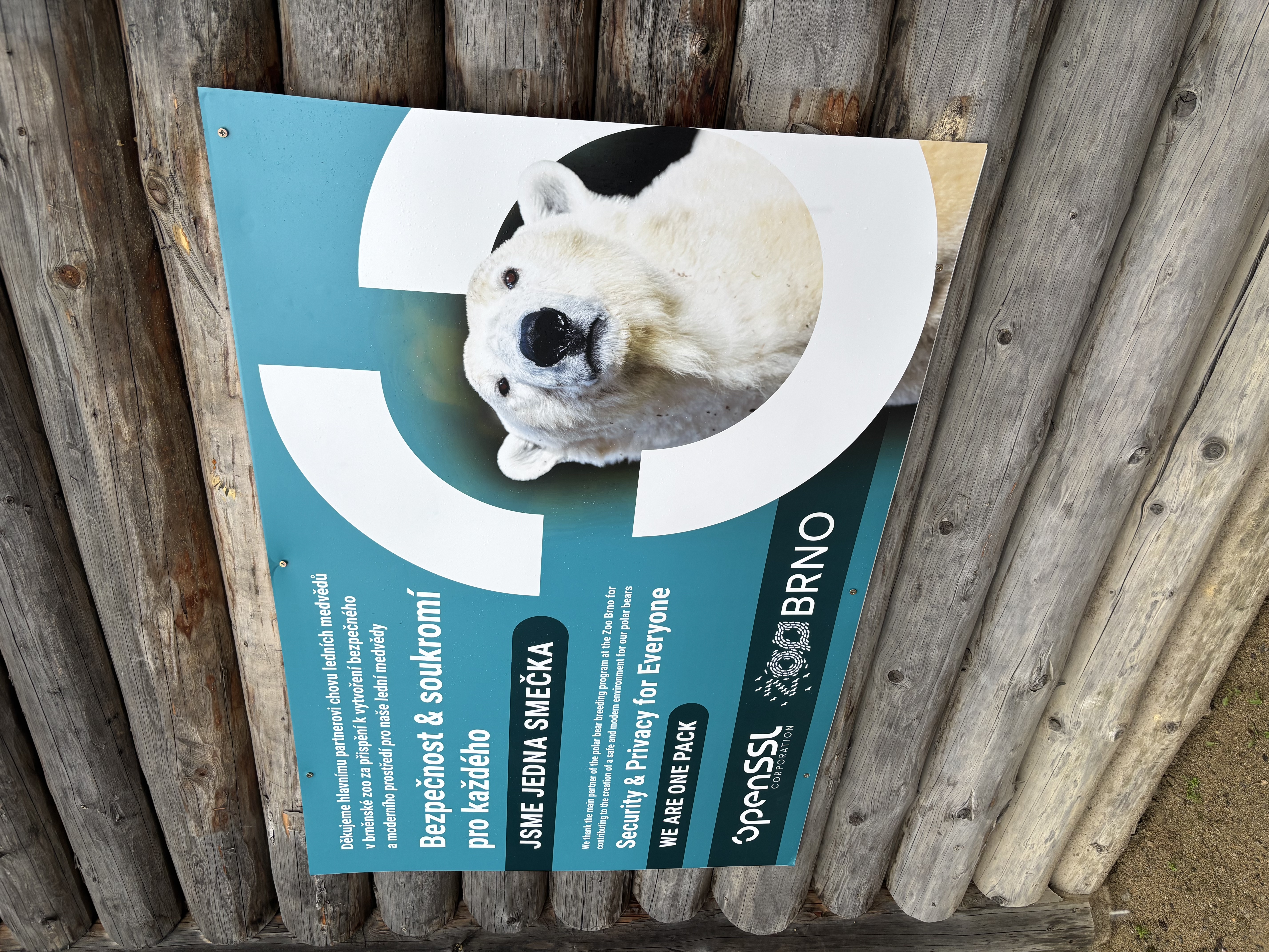 Thank you banner from ZOO Brno to the OpenSSL Corporation